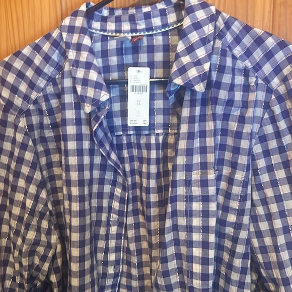 NWT Pilcro by Anthropologie long sleeved button up shirt ombré & pocket-XL - Picture 5 of 9